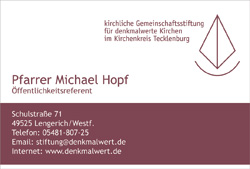 Visitenkarten: Stiftung Denkmalwert