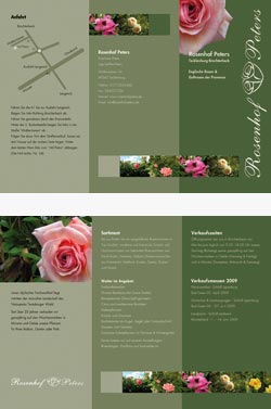 Flyer: Rosenhof Peters, Tecklenburg/M&uuml;nsterland