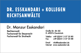 Gesch&auml;ftsausstattung: Anwaltskanzlei Esskandari