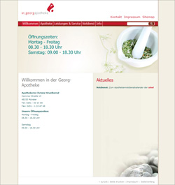 Webdesign & Programmierung f&uuml;r St. Georg-ApothekeM&uuml;nster