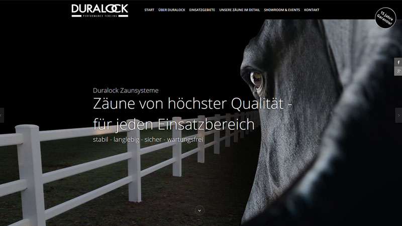 Webdesign & Typo  für Duralock, www.duralock.de