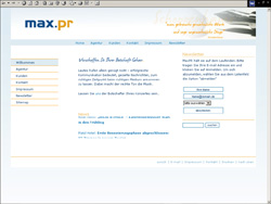 Webdesign & Programmierung f&uuml;r max.PR, Bad Homburg / M&uuml;nster, Contenido