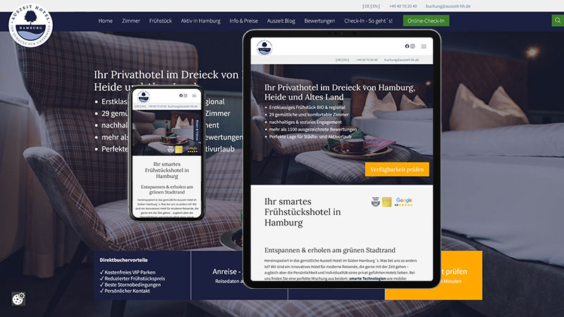 Hotel Webseite Hamburg
