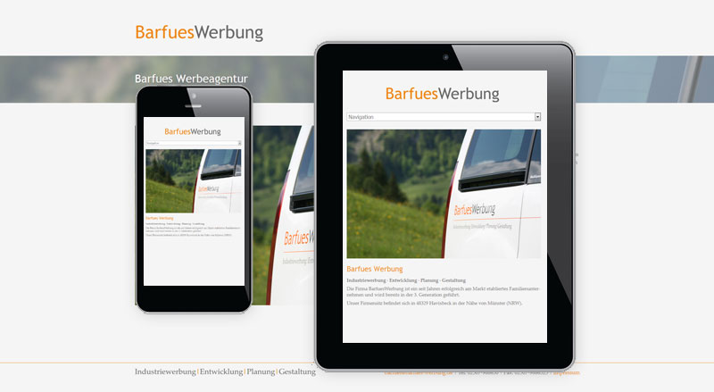 barfues Werbung - Webdesign, Münster - Florian Diederich