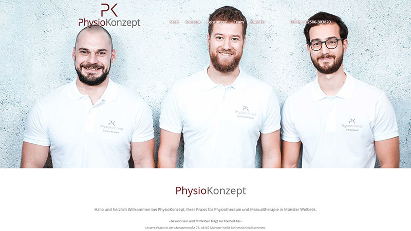 Webdesign & Typo3  für  Physiopkonzept Wolbeck