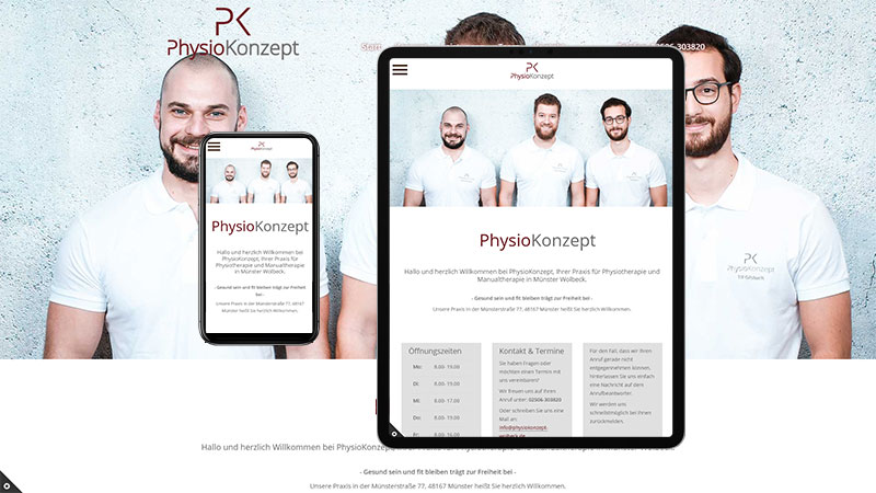 Webdesign & Typo3  für  Physiopkonzept Wolbeck