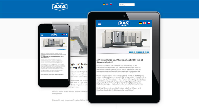 Webseite AXA Maschinenbau