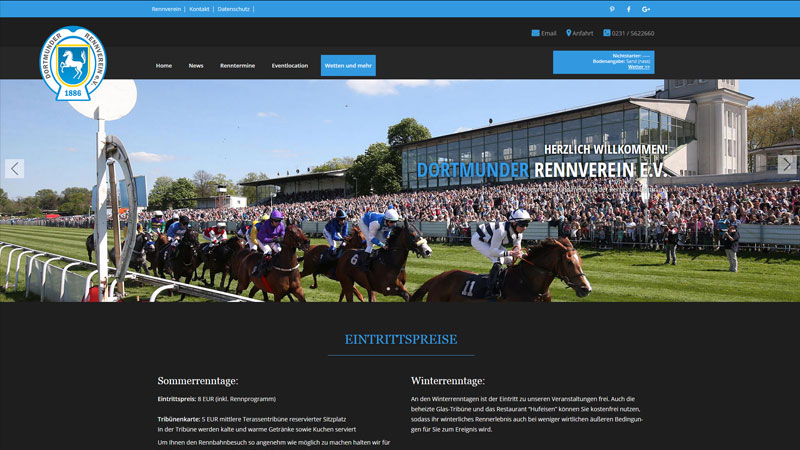 Webdesign & Typo3 Dortmunder Rennverein e.V:
