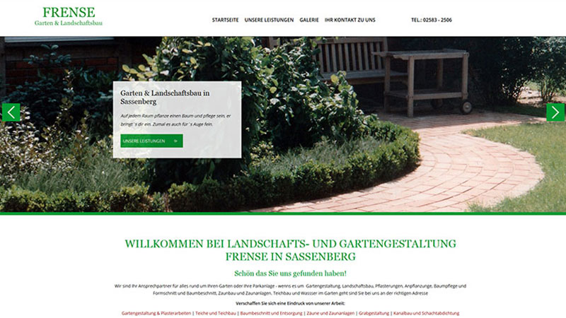 Webseite Gartenbau Sassenberg
