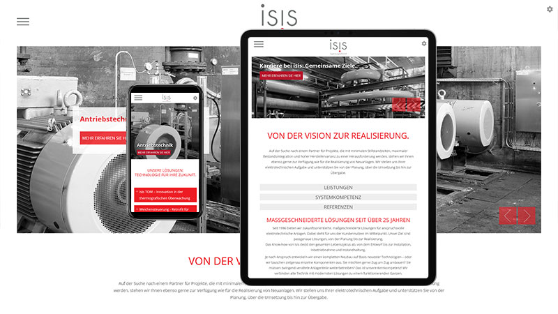 Webdesign & Programmierung für isis Ingenieurgesellschaft GmbH