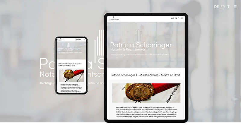 Logo und Webseite f&uuml;r Patricia Schöningner, www.ra-in-muenster.de