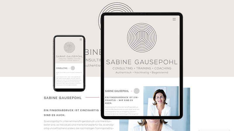 Webdesign & Typo3 für Sabine Gausepohl, www.sabinegausepohl.de
