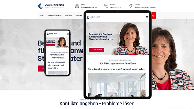 Webdesign & Wordpress für  Yvonne Dreier, www.yvonnedreier.de